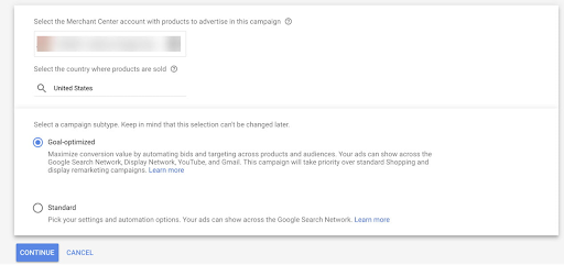 eCommerce Plugin showing link to the google merchant center