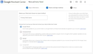 Primary Feed in Google Merchant Center