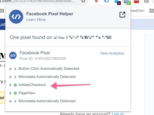 meta pixel id checkout event