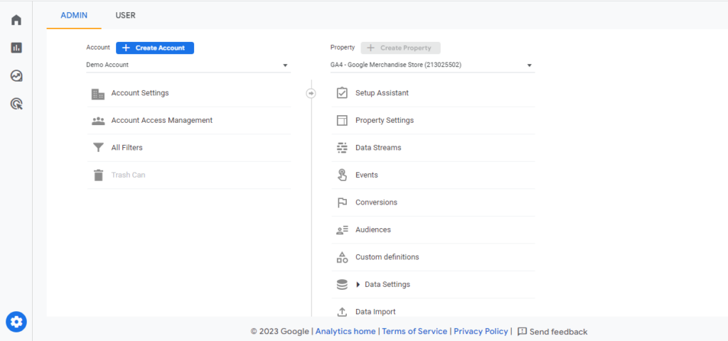 Create Account in Google Analytics
