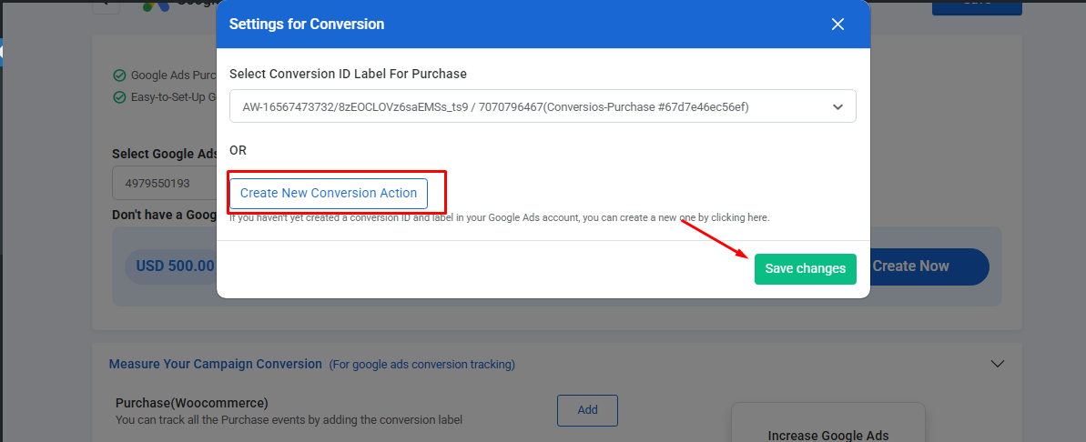 Create New Conversion 