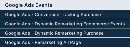 Google Ads Events that will automated by Conversios