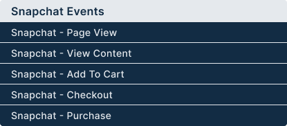 Snapchat Events that will automated by Conversios