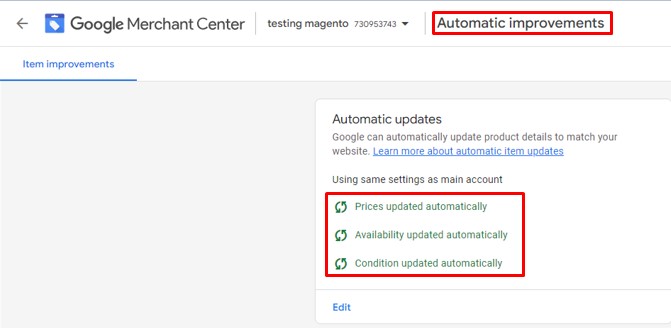 Automatic Improvements In Google Merchant Center