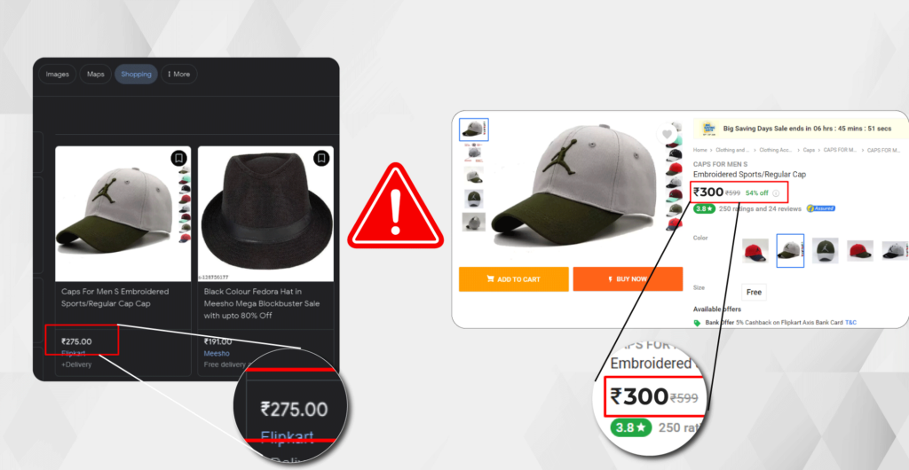 Pricing Mismatch in Google Shopping And Actual Pricing On Website