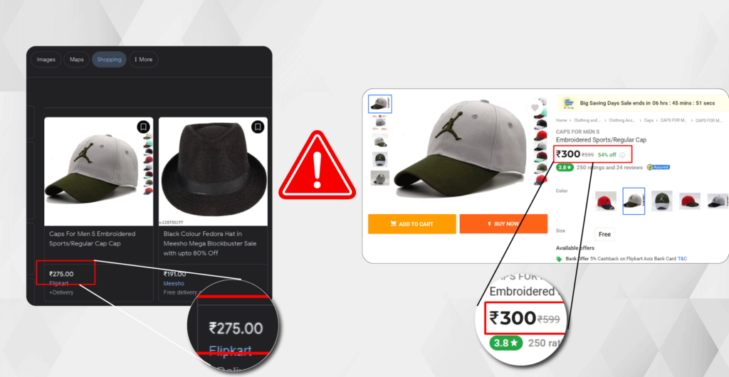 Pricing Mismatch in Google Shopping And Actual Pricing On Website
