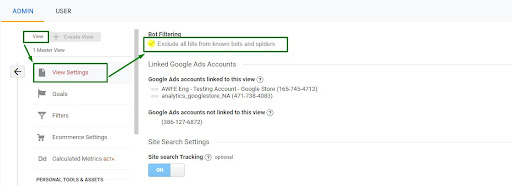 View Settings in Google Analytics