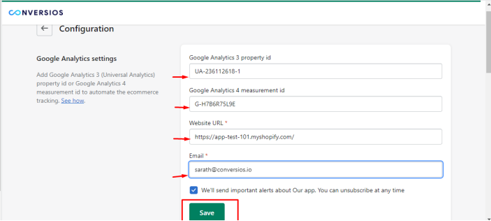 Add require details such as GA4 Measurement ID