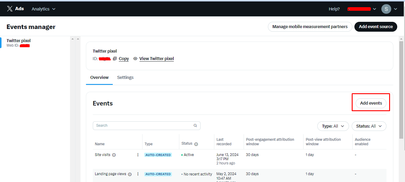 Add Events from Event Manager