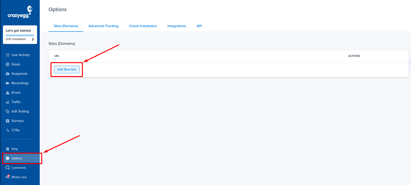  Add New Site