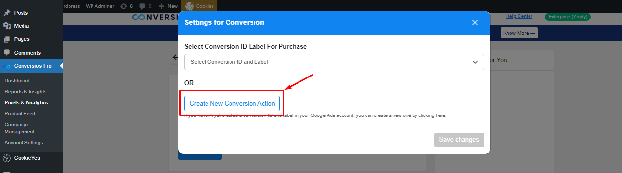  Create New Conversion Action
