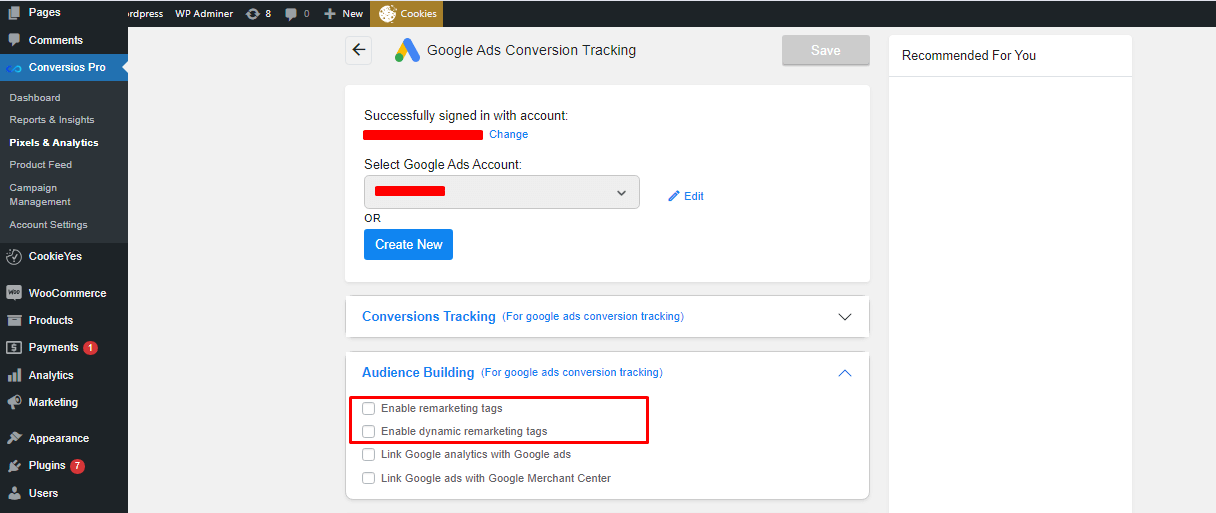 Enable Dynamic Remarketing