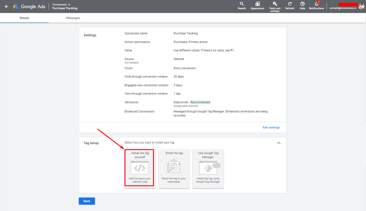 Install the Tag setup