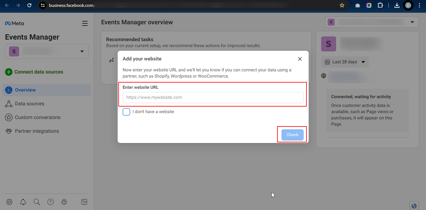 Add Your Website URL