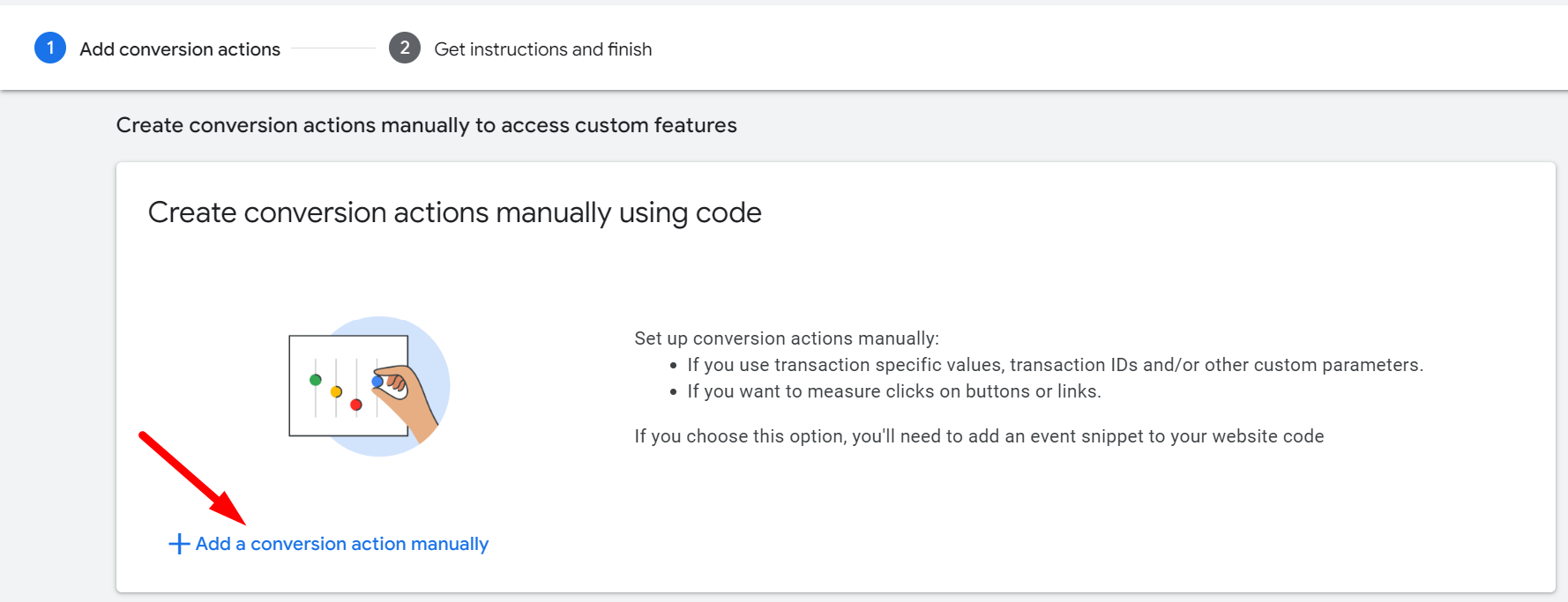 Add Conversion Action Manually