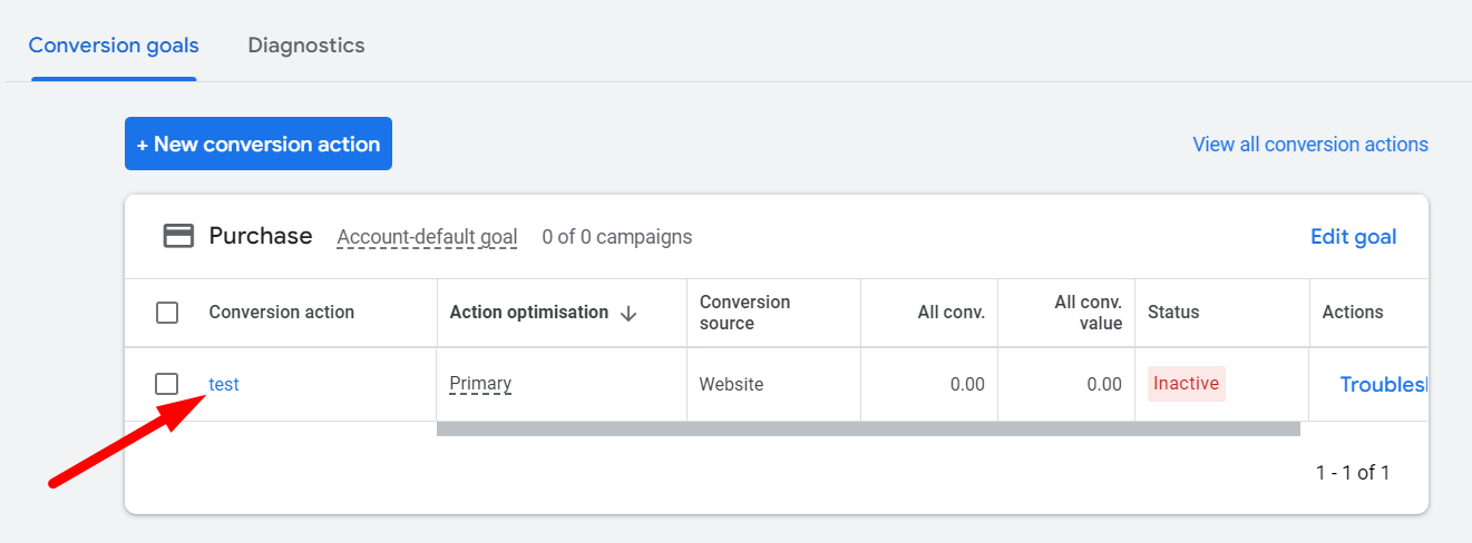 Click on Conversion