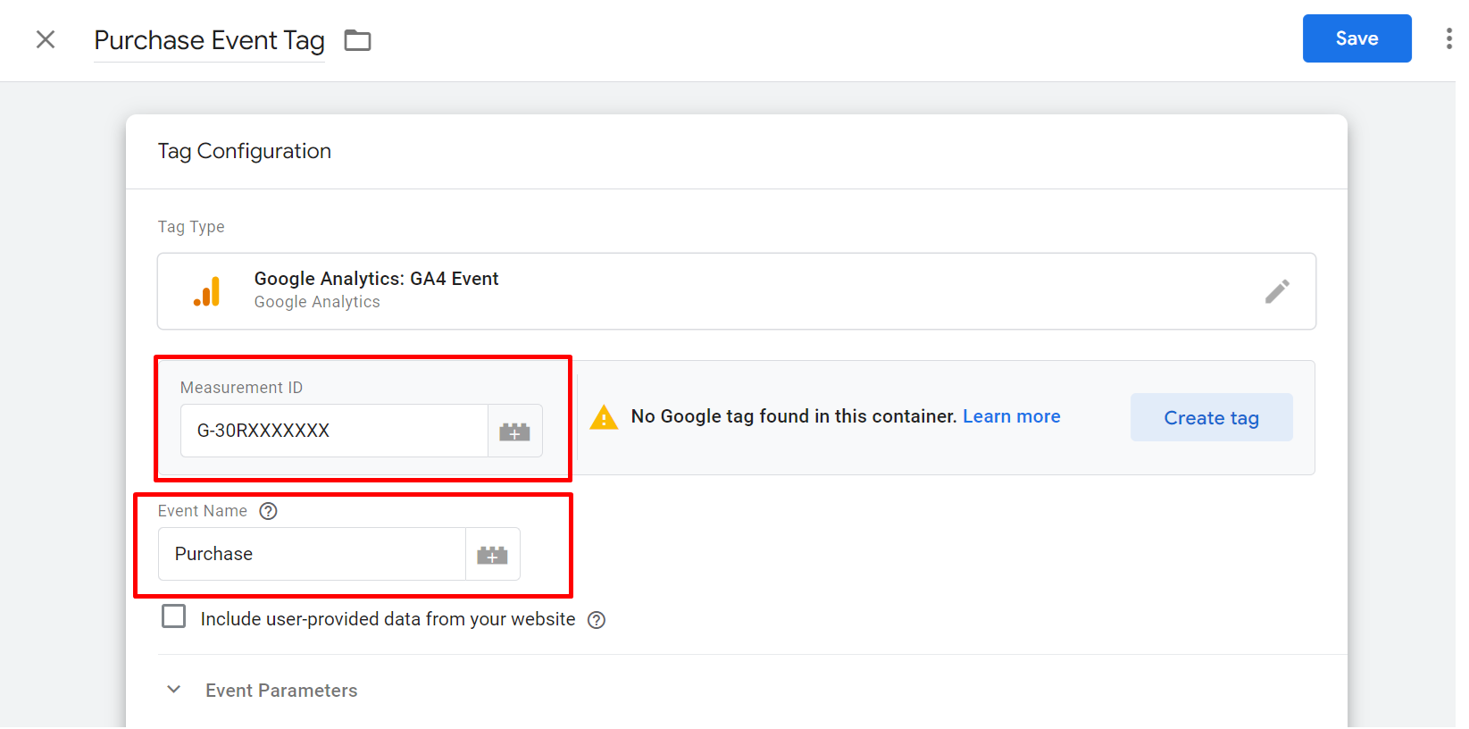 Create Purchase Event in GTM