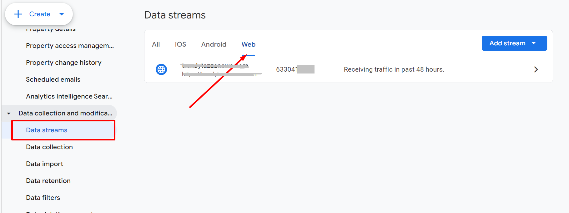 Go to Data Streams Settings in GA4