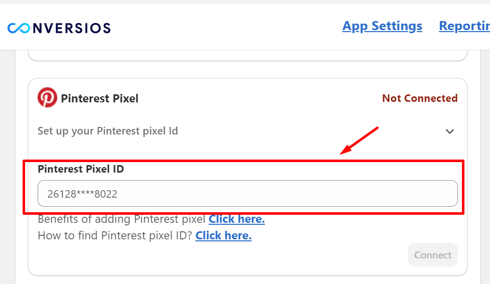 Integrate Your Pinterest Pixel Id on Conversios Shopify App