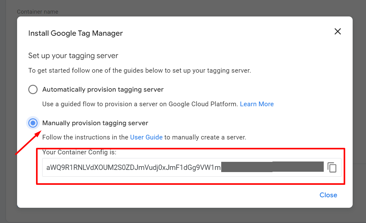Choose Manually Provision Tagging Server
