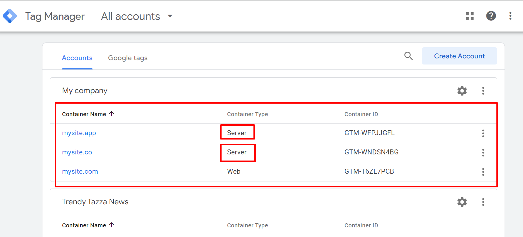 Find your Server Container ID in Google Tag Manager