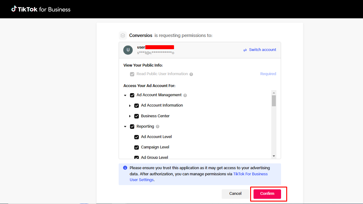 Titktok Business Details