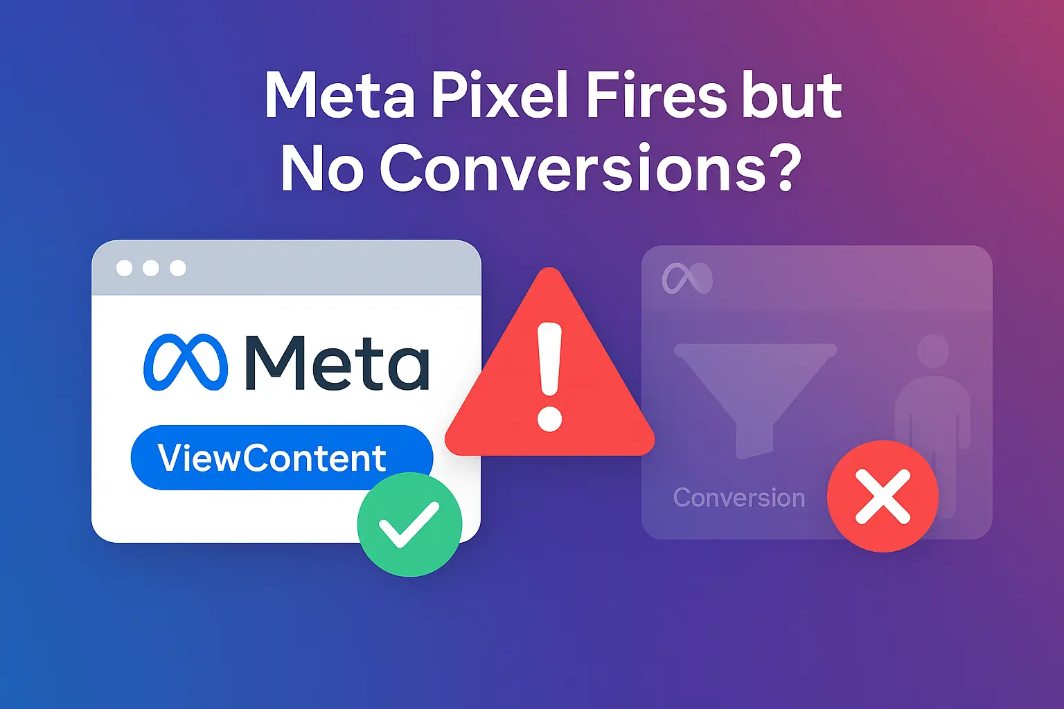 pixel fires but no conversions in meta