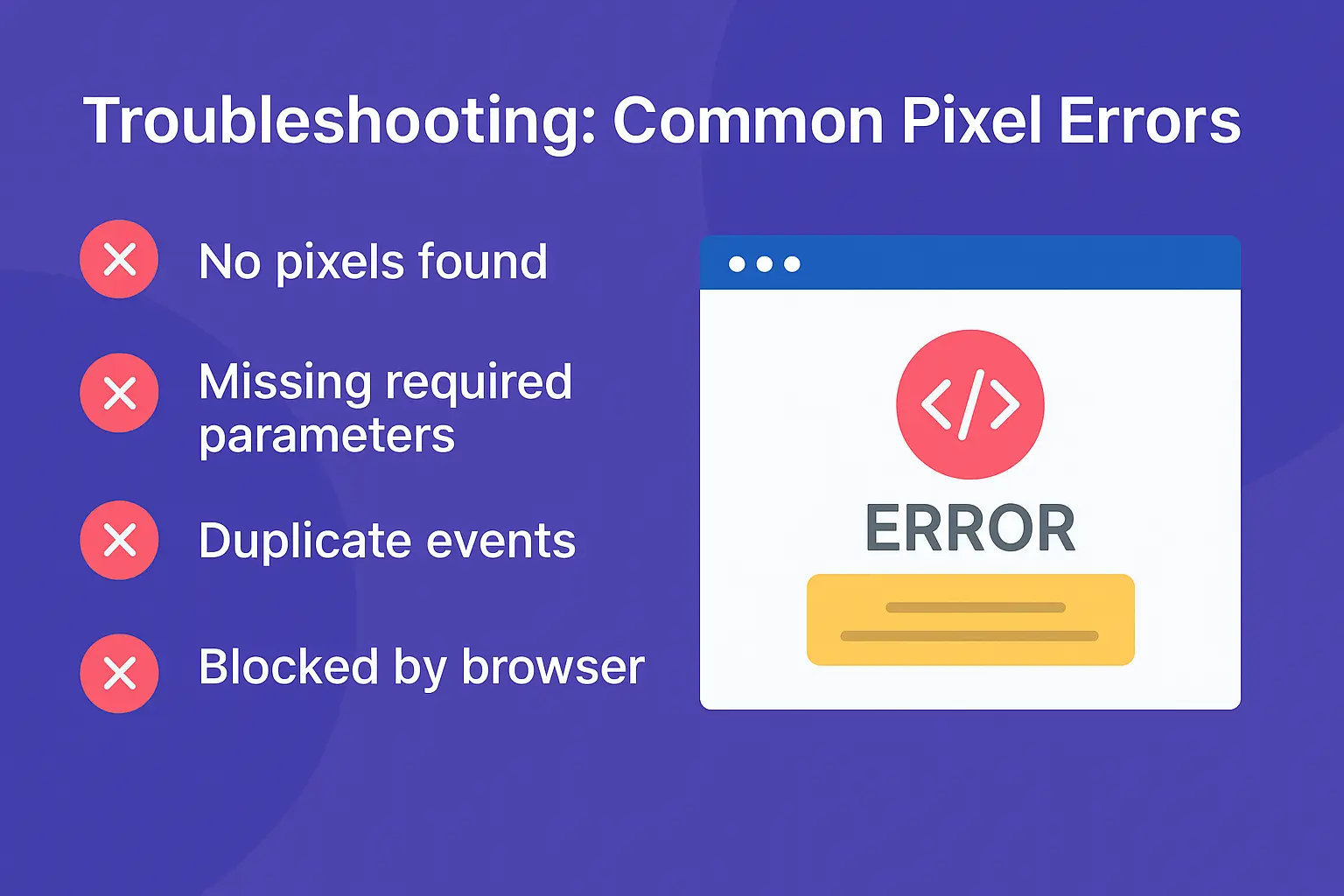 troubleshoot meta pixel errors