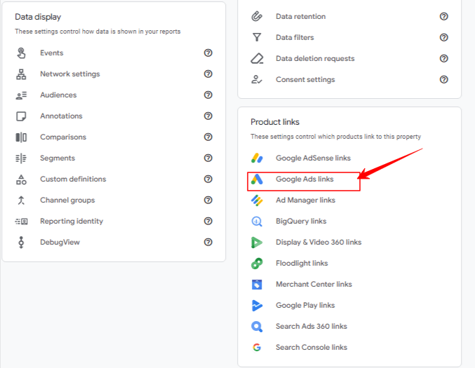 Collega gli annunci Google in ga4