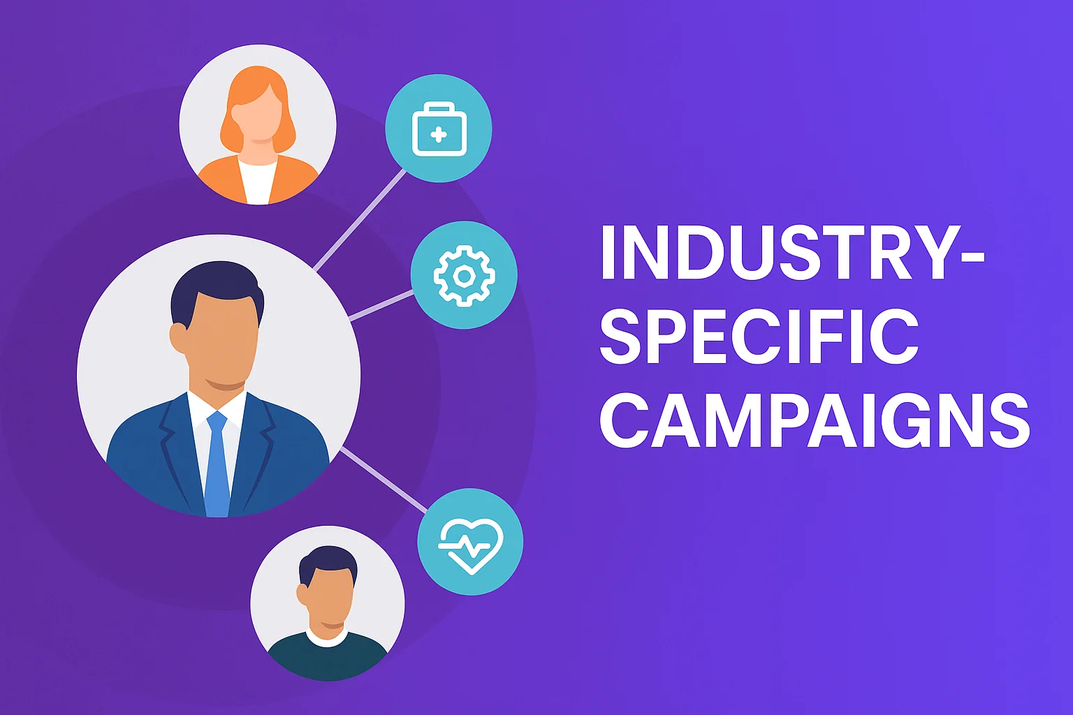 Ilustración de cómo segmentar a profesionales por sector mediante la segmentación de perfiles de LinkedIn en Microsoft Ads