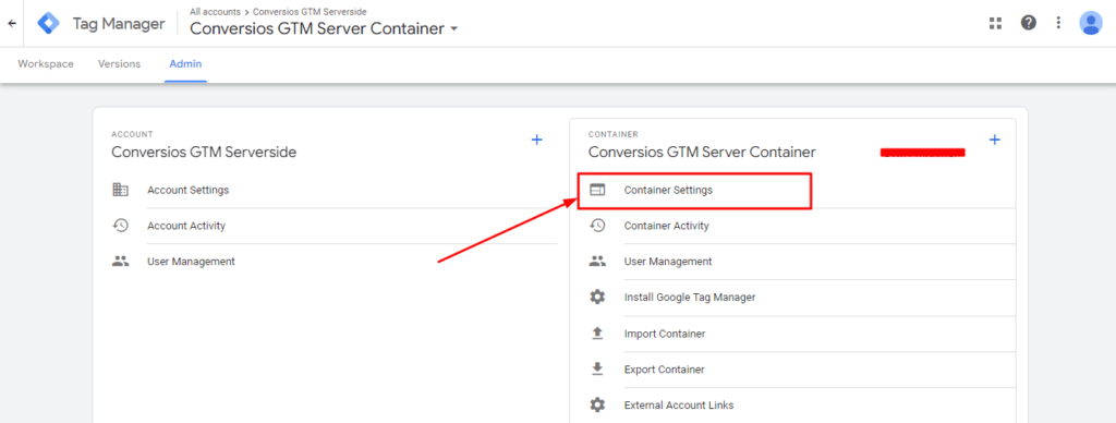   GTM Container Settings