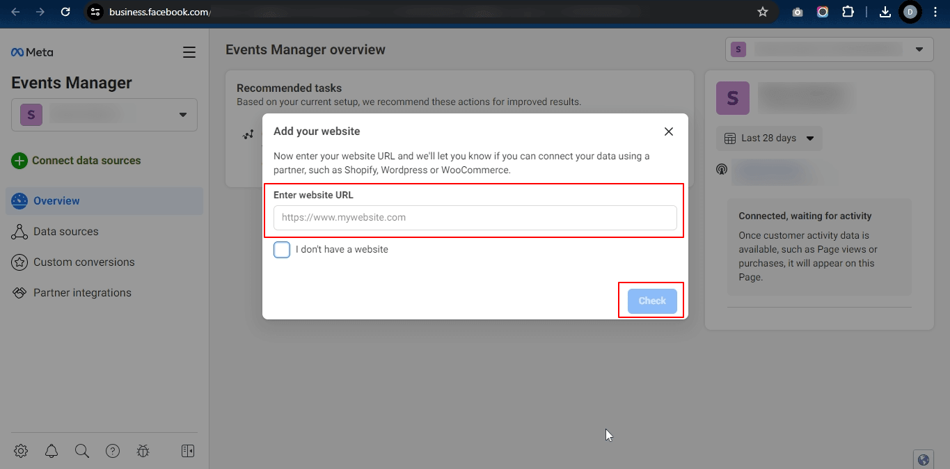 Add Your Website URL