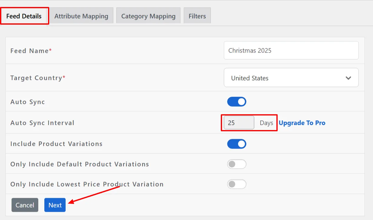 Create new feed with conversios aio woocomerce plugin