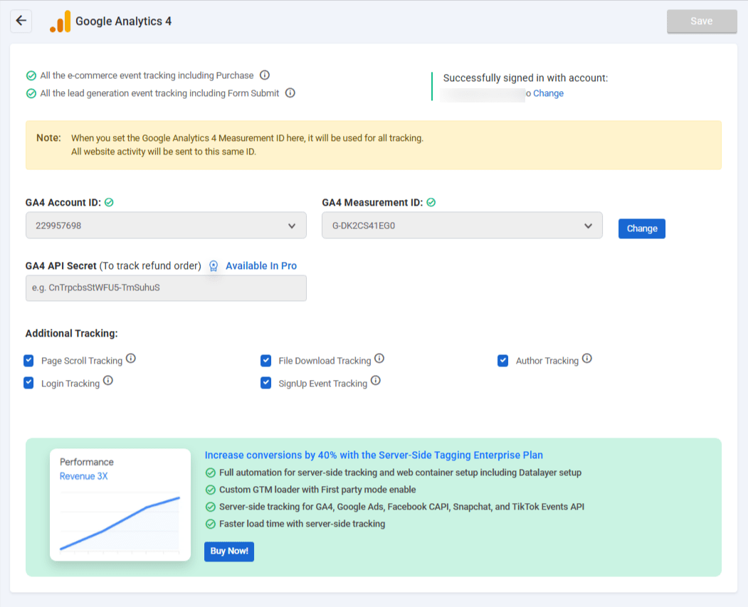 Google Analytics 4 Integration