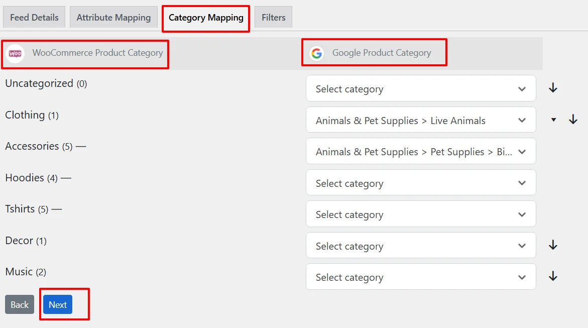category mapping in conversios aio woocommerce plugin