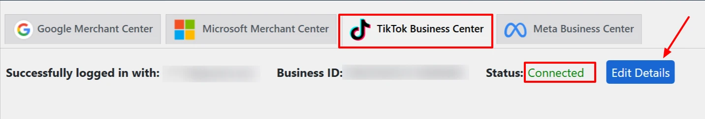 connect tiktok business center account in conversios woocomerce aio plugin