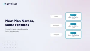 Conversios Plan Names Have Changed: Starter, Professional & Enterprise -> What’s New
